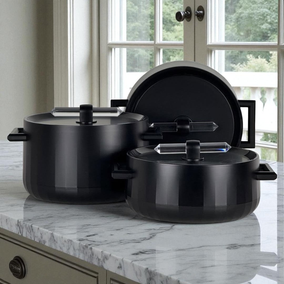 Conjunto Panelas de Luxo em Aço Inoxidável - HeatLock Pro™