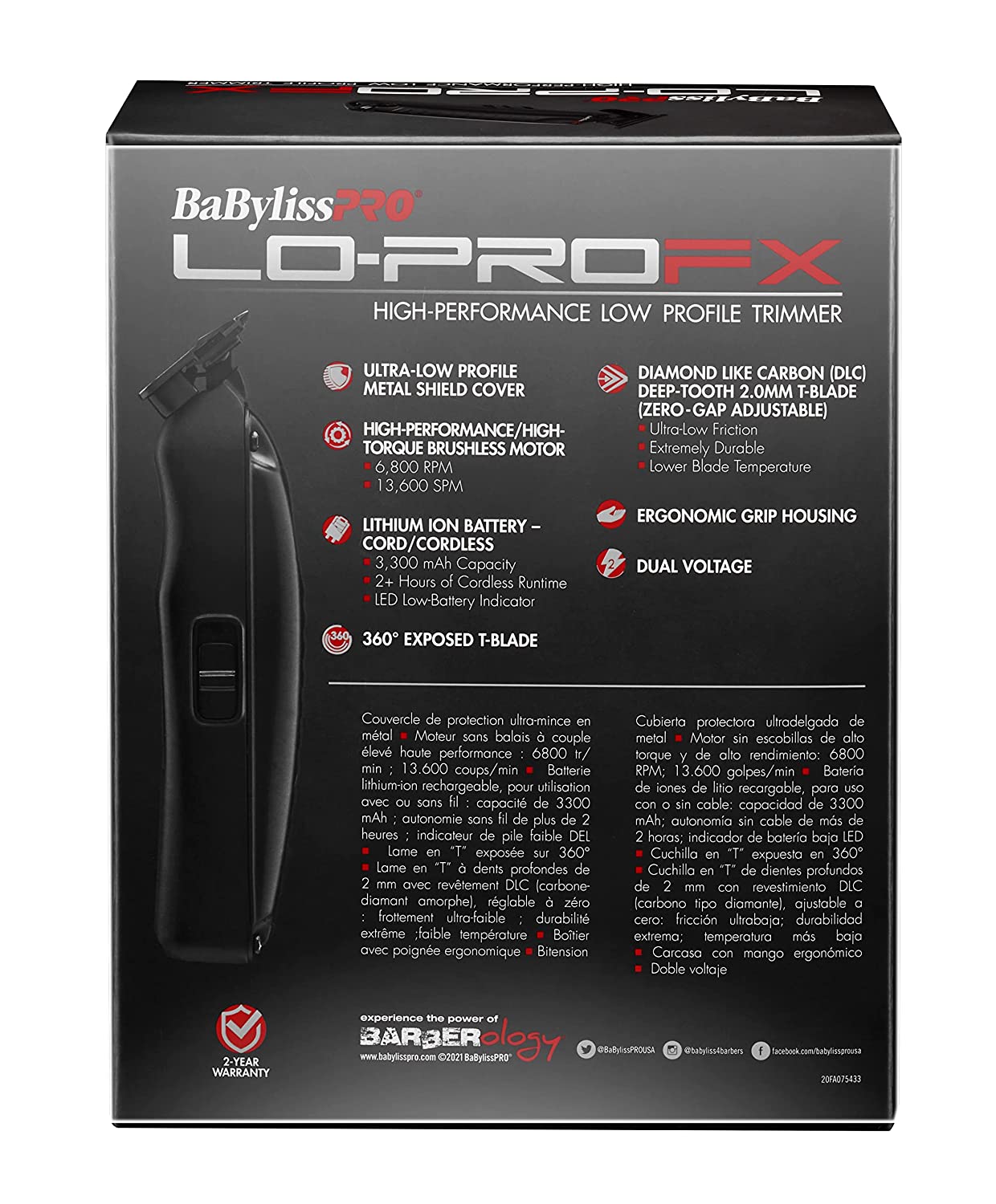 Máquina Babyliss Lo-Pro Fx De Acabamento Bivolt