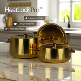 Conjunto Panelas de Luxo em Aço Inoxidável - HeatLock Pro™