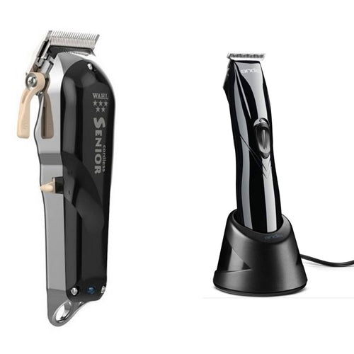 Combo Sem Fio Senior Preta Cordless Wahl + Slimline Pro Li Black Bivolt Andis
