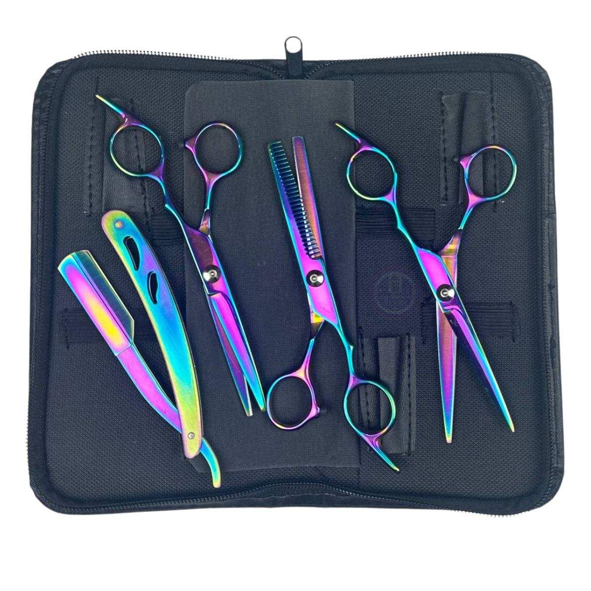Kit Fruta Cor 3 Tesouras + Navalhete + Estojo Profissional 6.0
