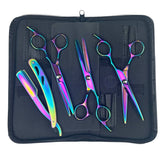Kit Fruta Cor 3 Tesouras + Navalhete + Estojo Profissional 6.0