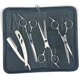 Kit Prata 3 Tesouras + Navalhete + Estojo Profissional 6.0