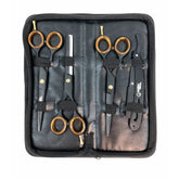 Kit Preto 3 Tesouras + Navalhete + Estojo Profissional 6.0