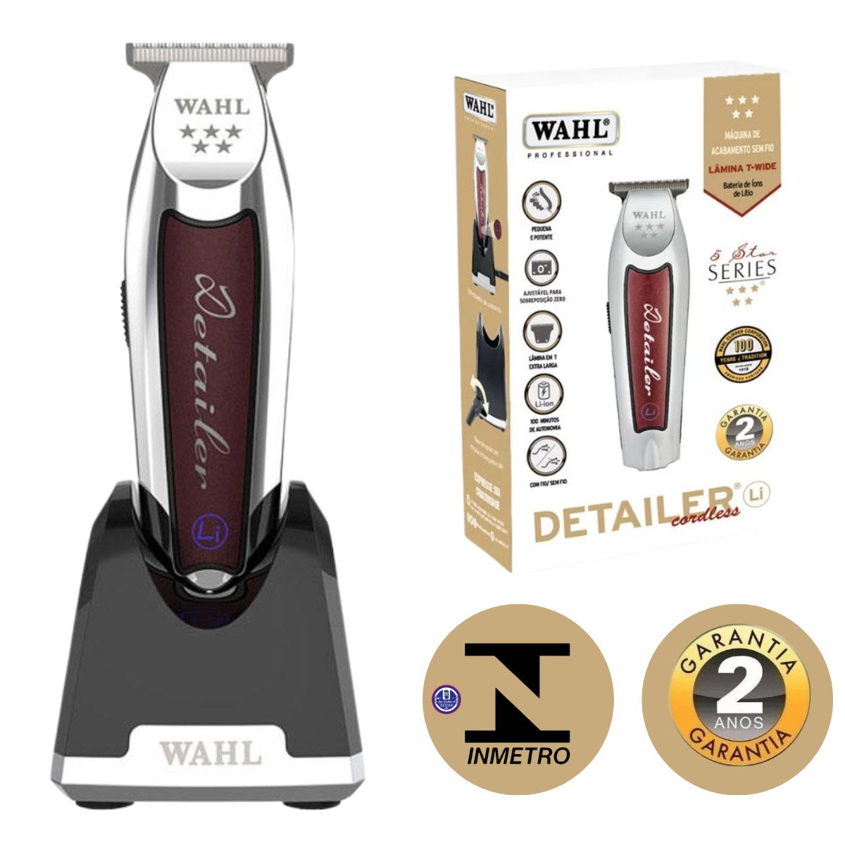 Máquina De Acabamento Wahl Detailer Cordless Lithium Bivolt