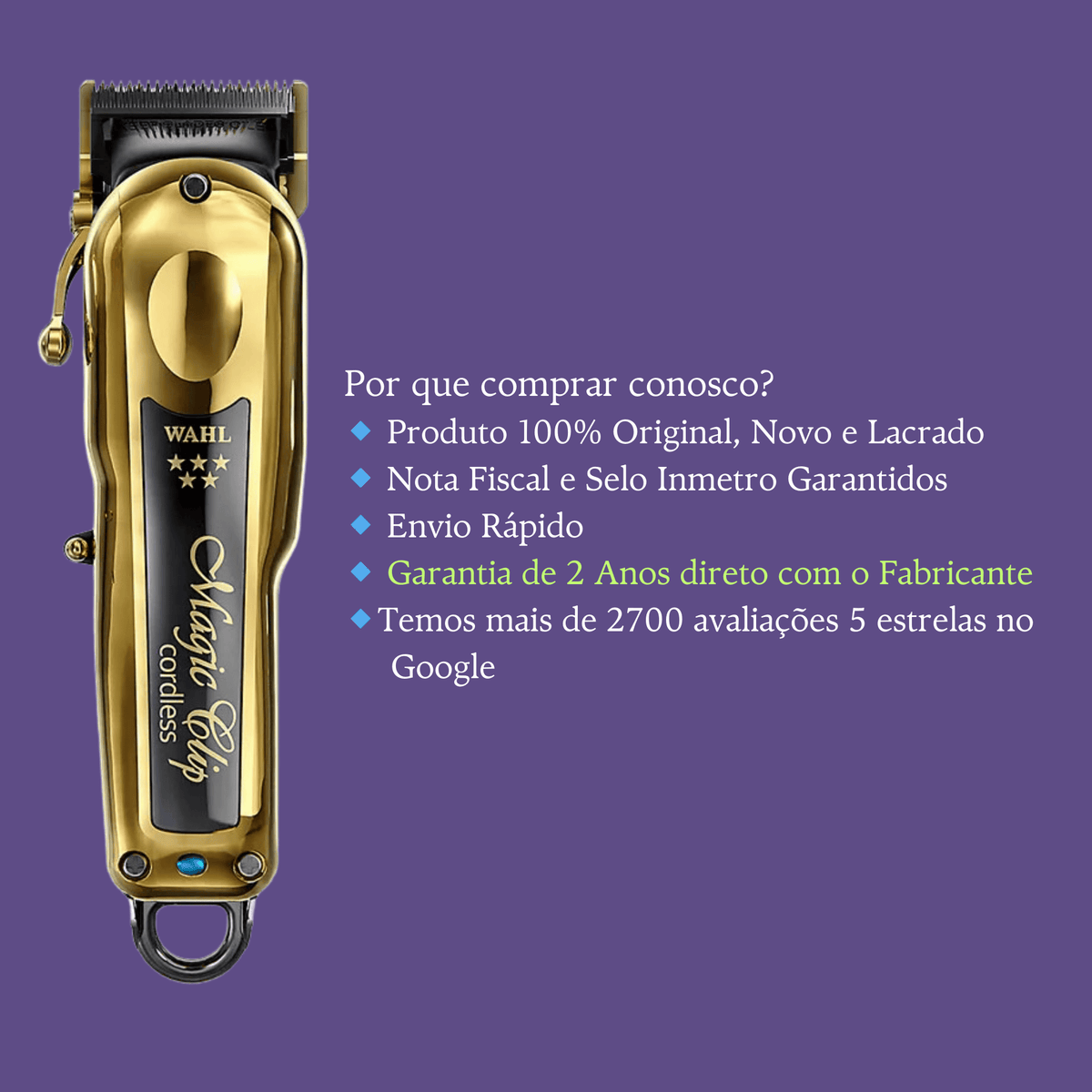 Máquina Wahl 5 Star Limited Edition Gold Cordless Magic Clip Lançamento