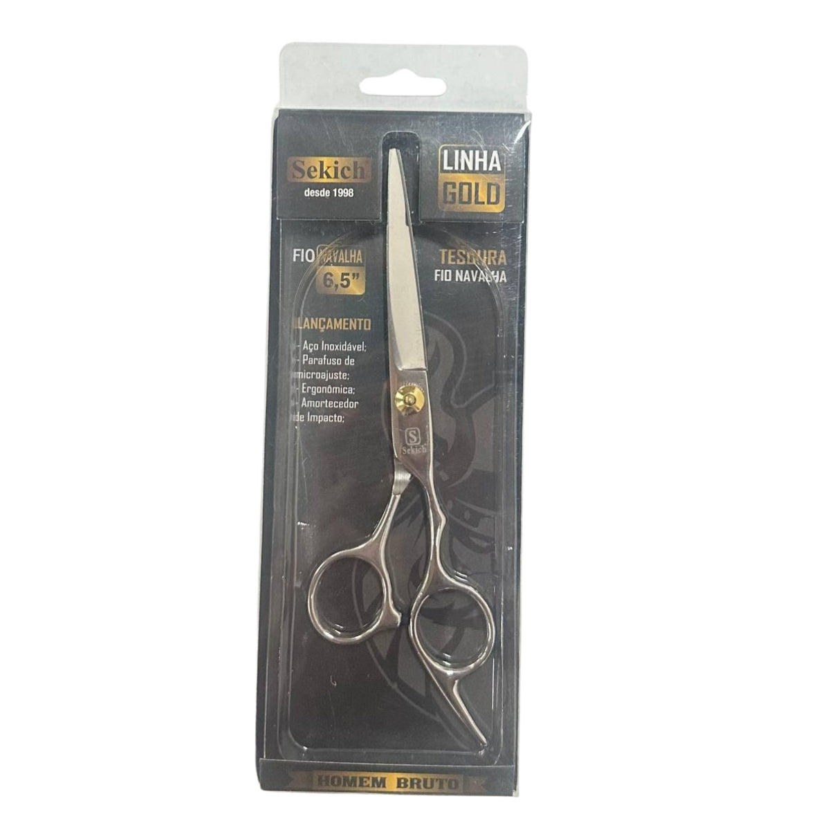 Tesoura Profissional Sekich Fio Navalha 2567 Prata 6.5 Polegadas