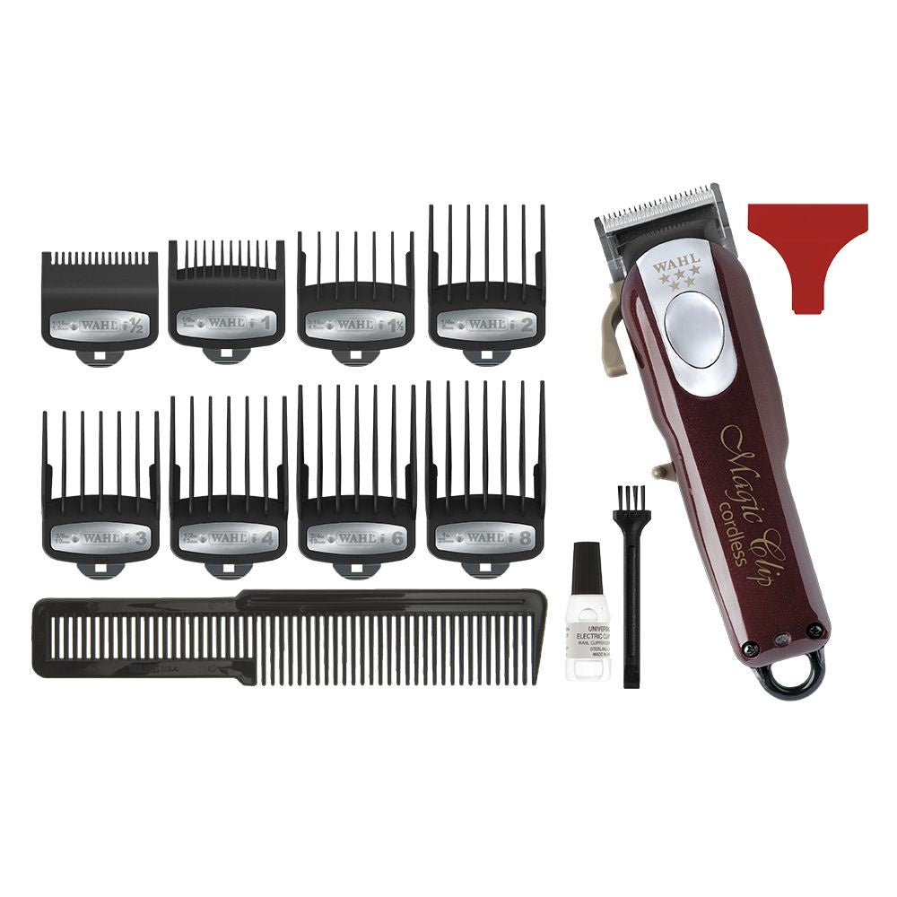 WAHL MÁQUINA DE CORTE MAGIC CLIP CORDLESS BIVOLT SEM FIO PENTES PREMIUM